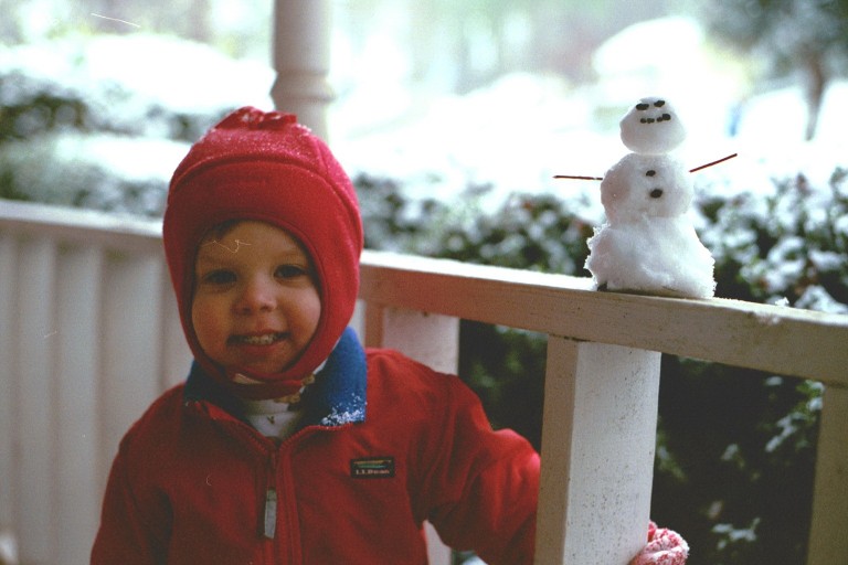 james with snowman